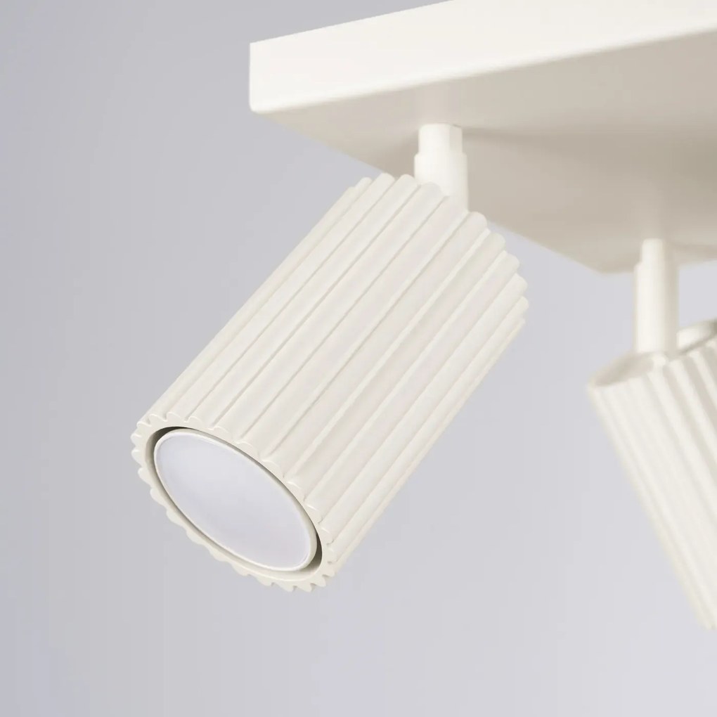 Plafon czteropunktowy KARBON 4 beżowy kwadratowy SOLLUX  LIGHTING