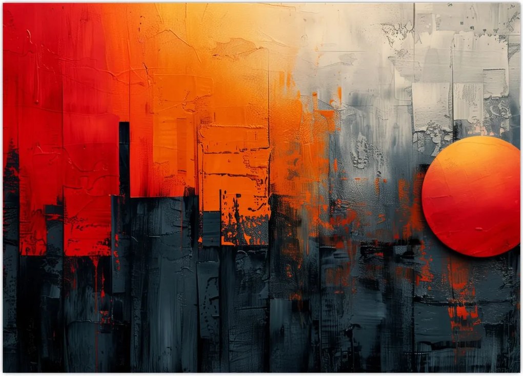 Obraz na szkle - Abstrakcyjny obraz miasta (70x50 cm)