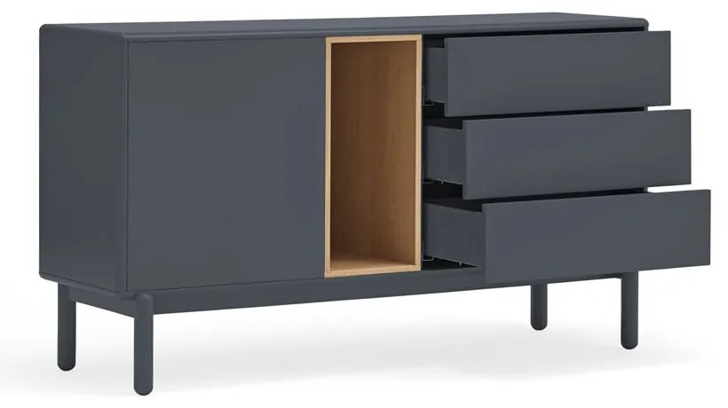Ciemnoszara niska komoda 137x76 cm Corvo – Teulat