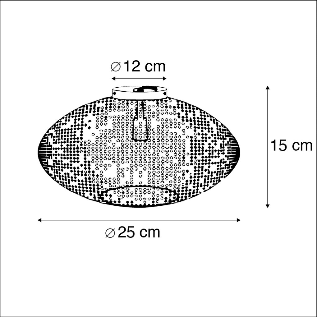 Inteligentna lampa sufitowa czarno-złota 25 cm z Wifi A60 - RadianceKolonialny Oswietlenie wewnetrzne