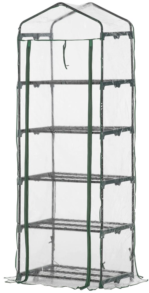 Outsunny Miniszklarnia Przezroczysta i Zielona na Kwiaty lub Warzywa 69x49x193cm | Aosom PL