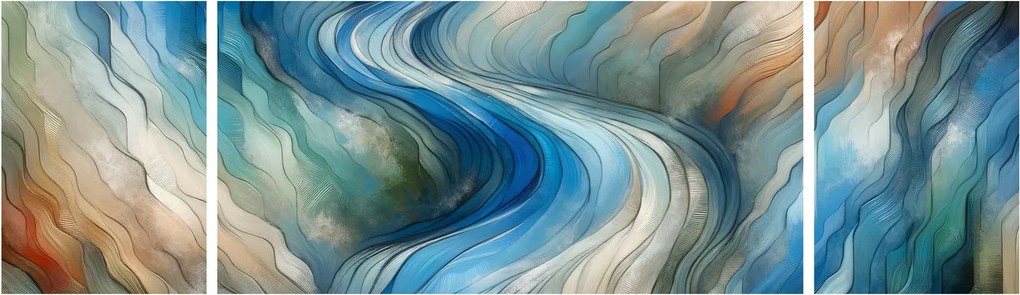 Obraz - Abstrakcyjny nurt (170x50 cm)