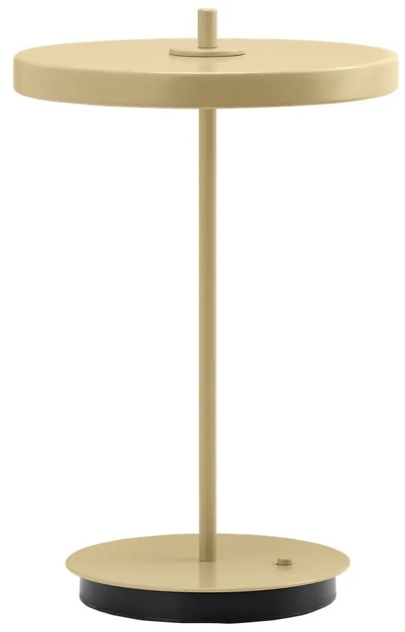 Jasnożółta metalowa lampa stołowa LED z metalowym kloszem (wysokość 31 cm) Asteria Move – UMAGE
