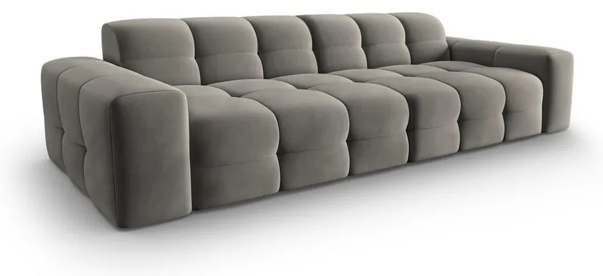 Szara aksamitna sofa 255 cm Kendal – Micadoni Home