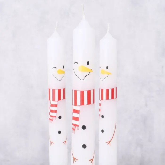 Świece stołowe z motywem świątecznym, 3 szt., 16 cm