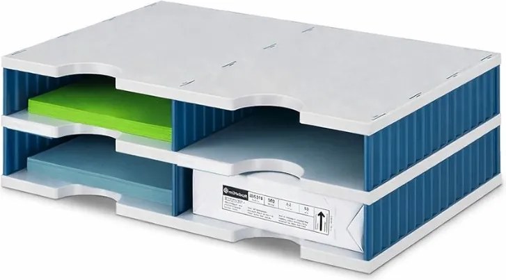 Moduły sortujące, 4 przegrody, niebieskie