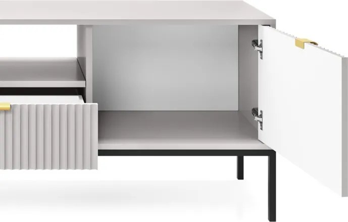 NAYA Szafka RTV 154 szara | czarny stelaż