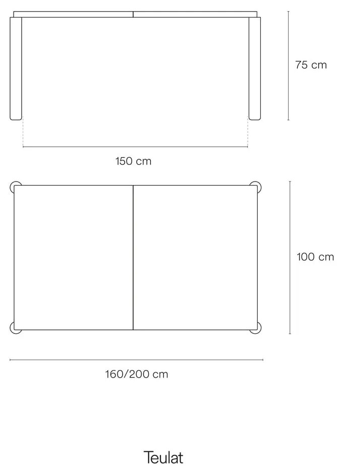 Stół rozkładany w dekorze jesionu 160x100 cm Atlas – Teulat