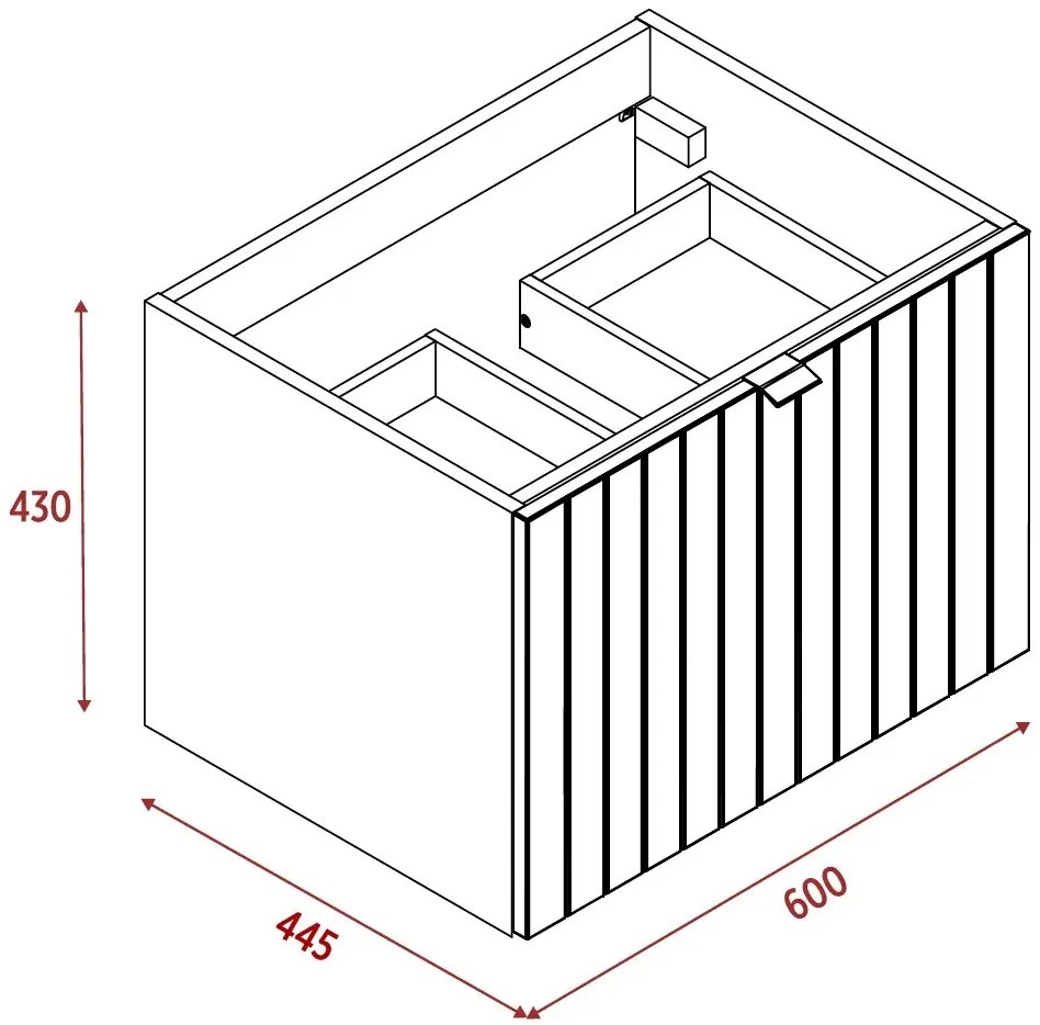 Szafka pod umywalkę HARMO 60 cm szaro-zielony półmat KROFAM