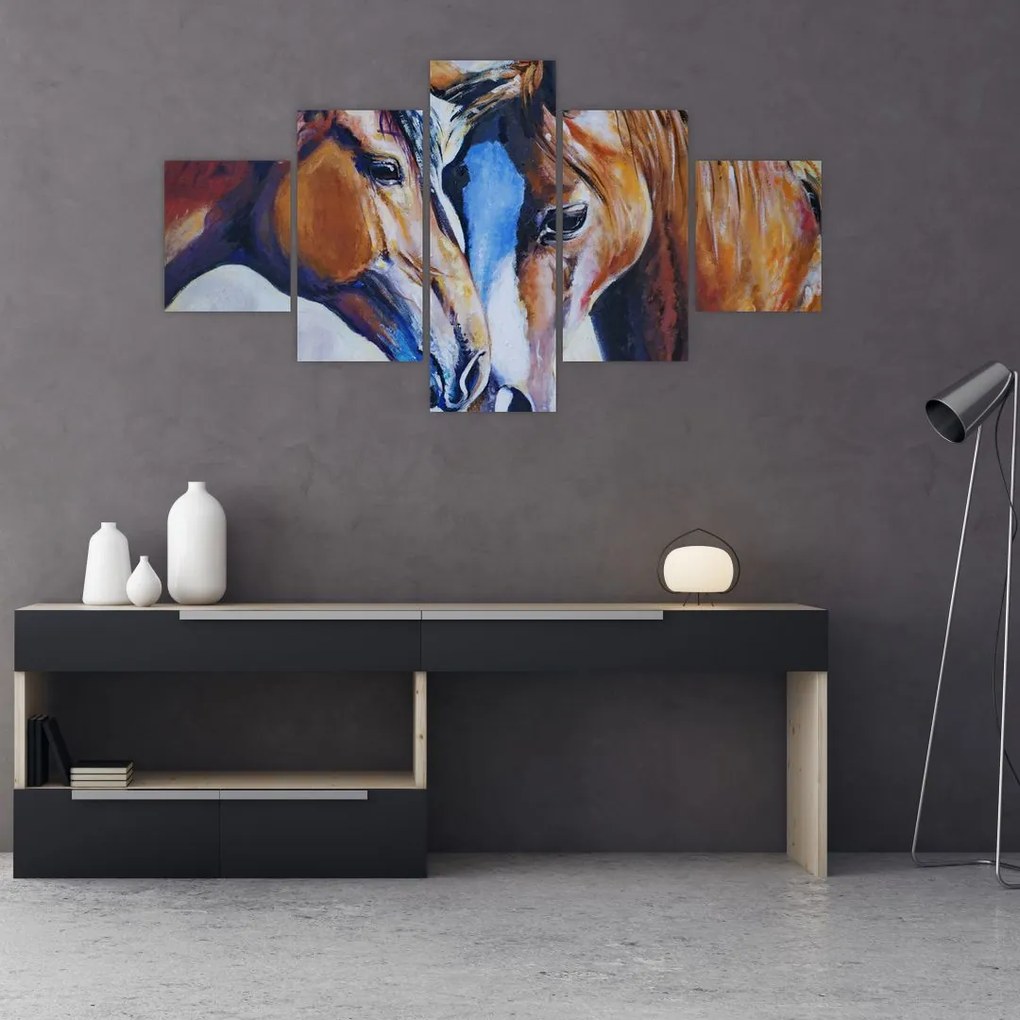 Obraz - Zakochane konie (125x70 cm)