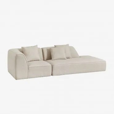Sofa Modułowy Narożny 2-częściowy Z Prawym Szezlongiem Tapicerowany Cardea Bukla Kremowy Beż - Sklum