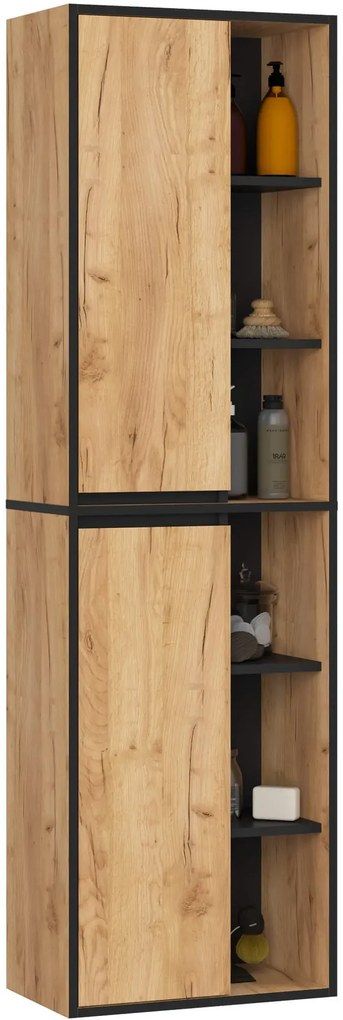 Zestaw mebli łazienkowych dąb craft + czarny C3-D44