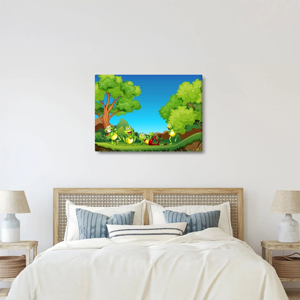 Obraz - Wesołe żaby (70x50 cm)