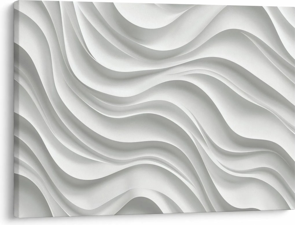 Obraz - 3D białe fale (70x50 cm)