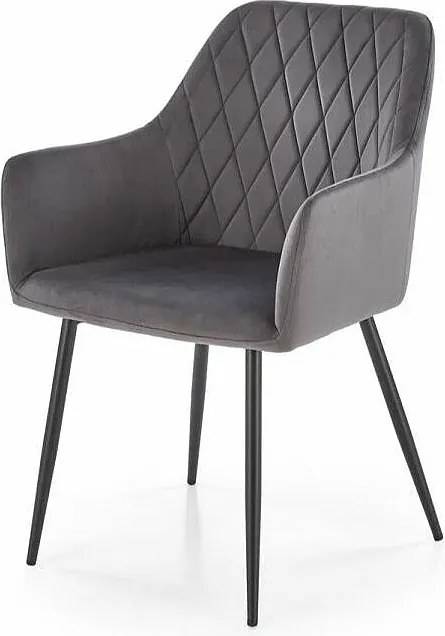 Krzesło tapicerowane K558 VELVET szare