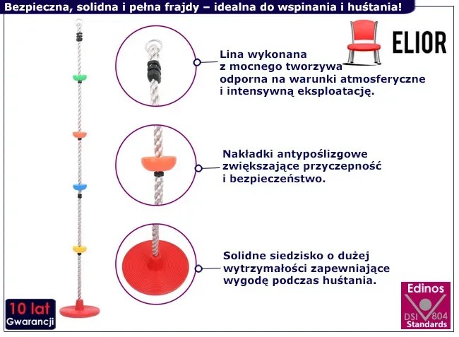 Linka wspinaczkowa z kolorowymi nakładkami - Warsa