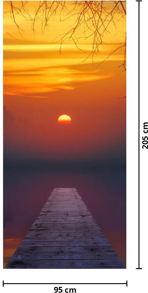 Fototapeta na drzwi - Most o zachodzie Słońca (95x205cm)