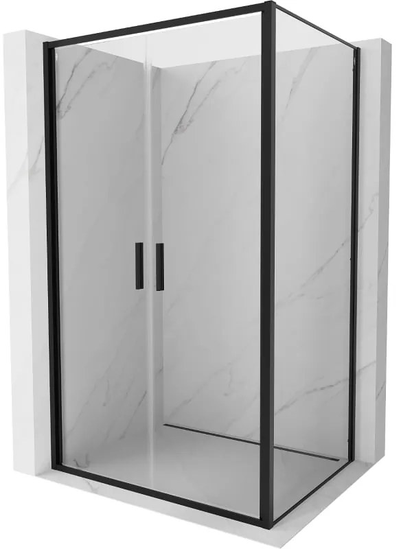 Mexen Exo kabina prysznicowa uchylna 120 x 90 cm, transparent, czarna - 814-120-090-70-00