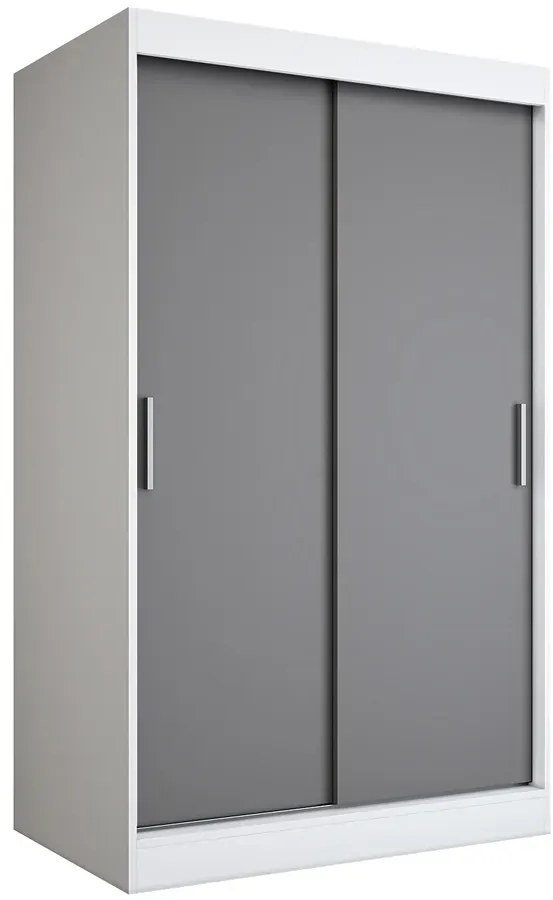Szafa przesuwna biały + antracyt 120 cm H7-K34