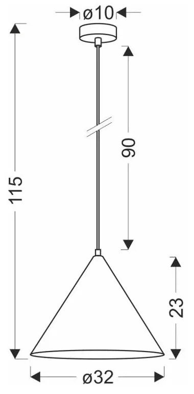 Brązowa lampa wisząca z metalowym kloszem ø 32 cm Dunca – Candellux Lighting