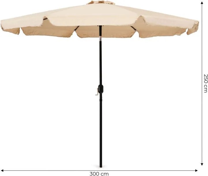 Regulowany, składany parasol ogrodowy SL-UM003B łamany, beżowy, 3 m
