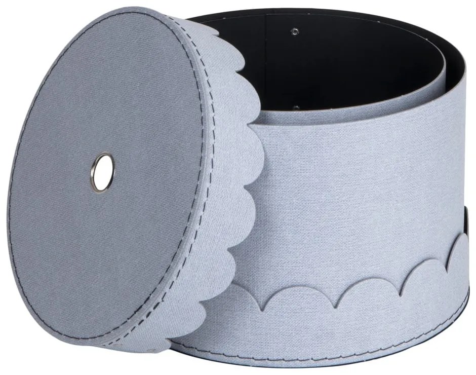 Jasnoszare kartonowe pojemniki z pokrywką zestaw 2 szt. ø 26x17,5 cm Wilma – Bigso Box of Sweden