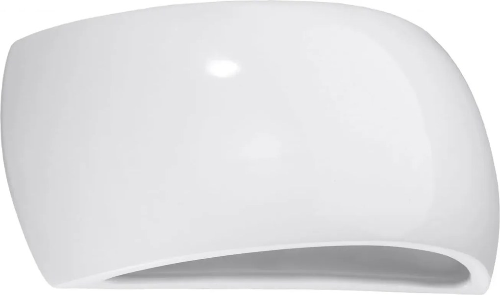 Biały minimalistyczny kinkiet w połysku L8-E09