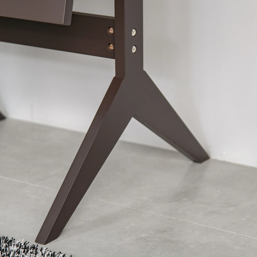 Homcom® lustro stojące duże do makijażu podwyższone nóżki łatwe czyszczenie mdf kawowy 47 x 46 x 148 cm