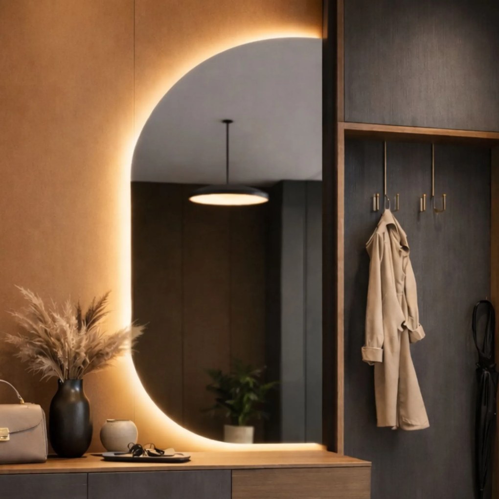 Lustro dekoracyjne z podświetleniem ARCH Aura LED | Różne rozmiary | Różne kolory : Kolor tafli szkła - Srebrny, Rozmiar - 56x120