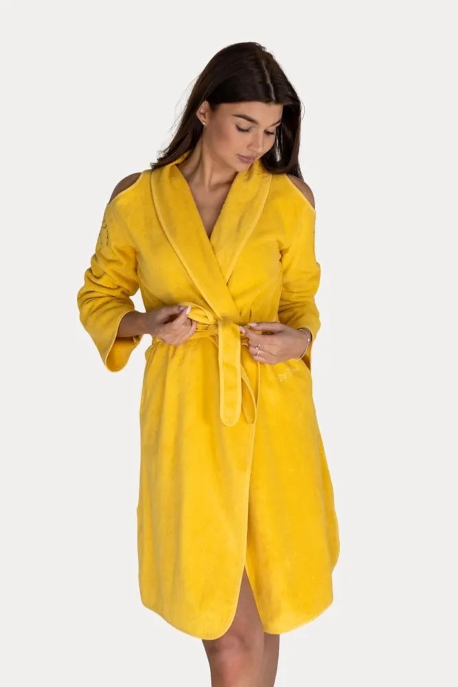 Krótki damski szlafrok GLORIA M Stary róż