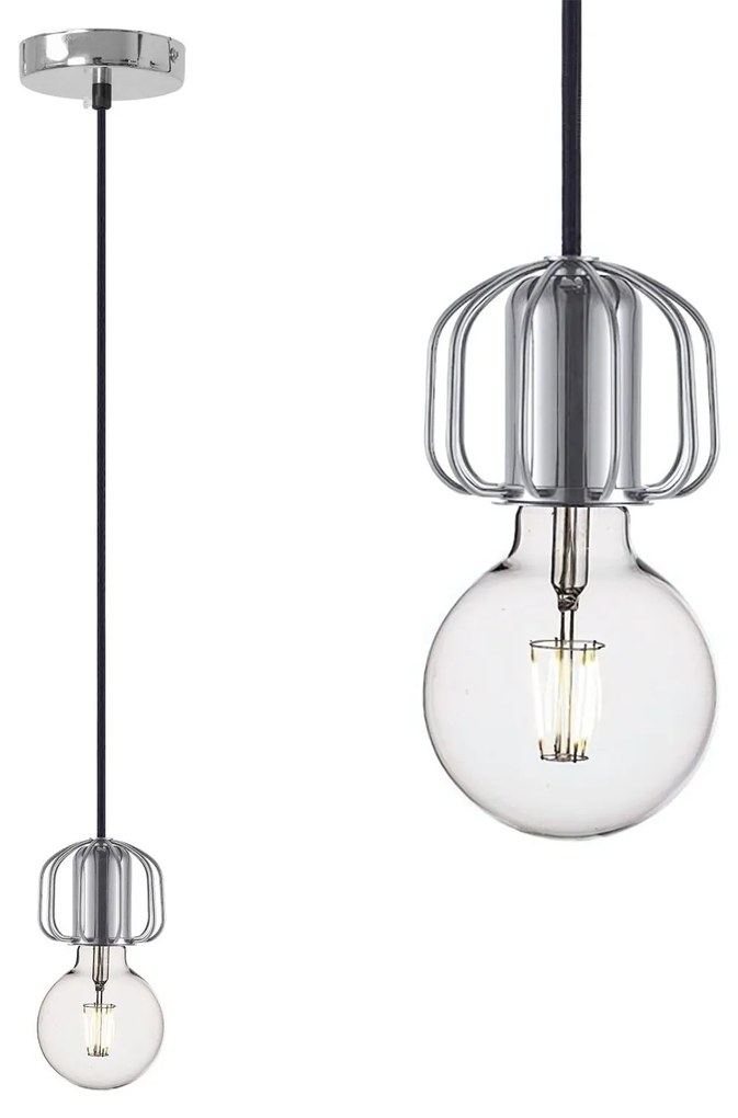 Lampa Sufitowa Wisząca Pojedyncza Loft APP594-1CP CHROM