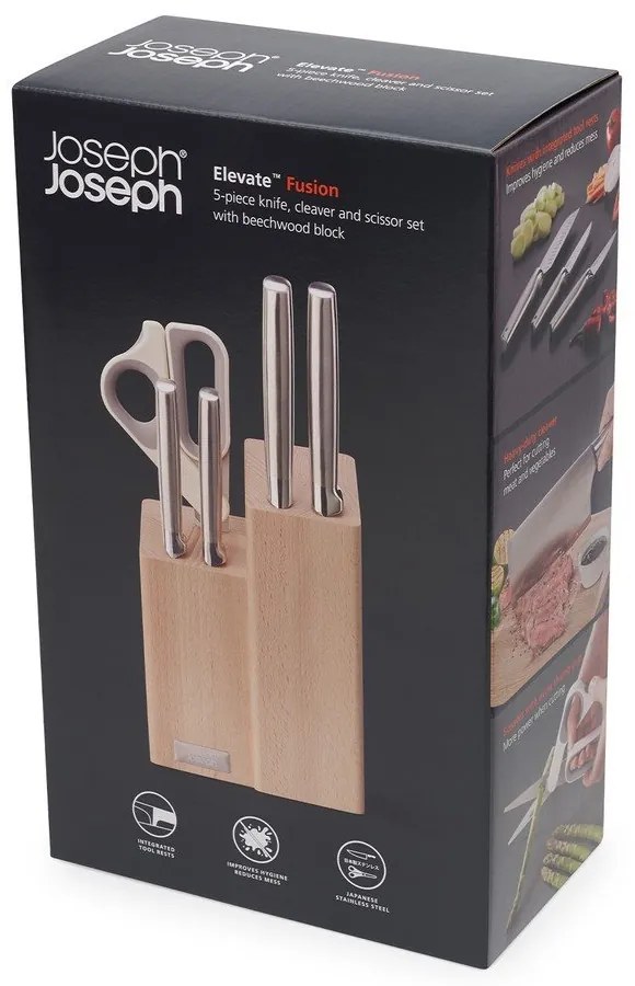 Zestaw noży ze stojakiem ze stali nierdzewnej 5 szt. Elevate Fusion – Joseph Joseph
