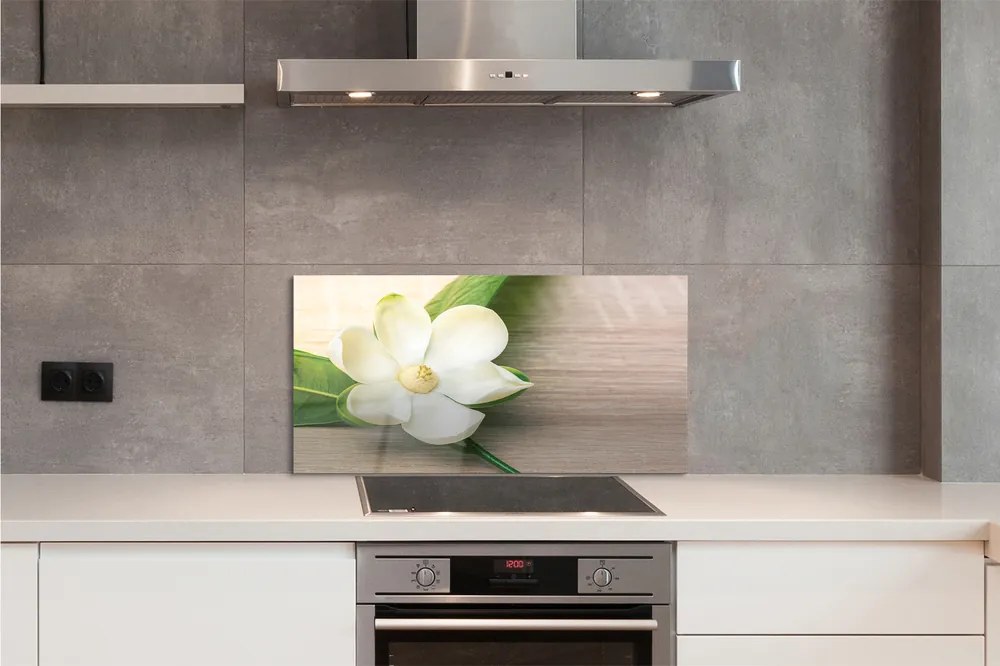 Panel Kuchenny Szklany Szlachetna Biała Magnolia