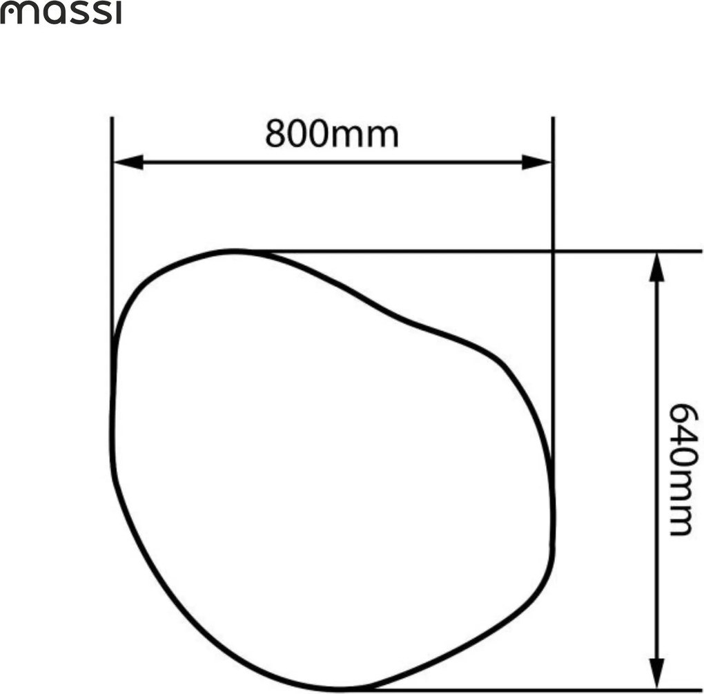Lustro o nieregularnym kształcie oszlifowane bez podświetlenia MERINGO | Różne rozmiary | Różne kolory szkła : Kolor tafli szkła - Brąz, Rozmiar - 90 x 72 cm