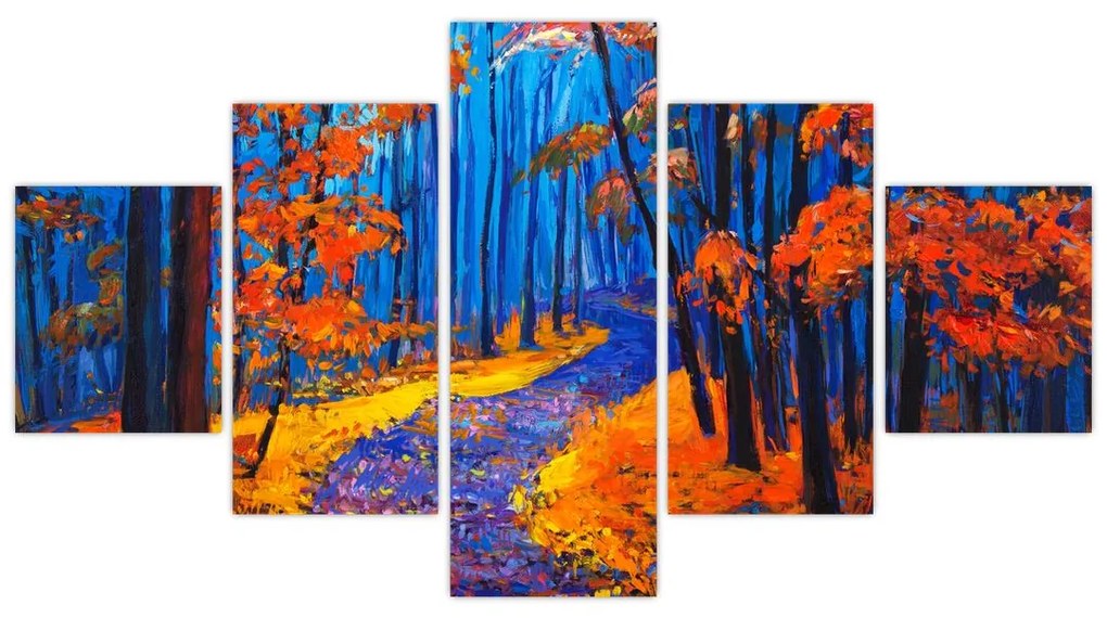 Obraz jesiennego lasu (125x70 cm)