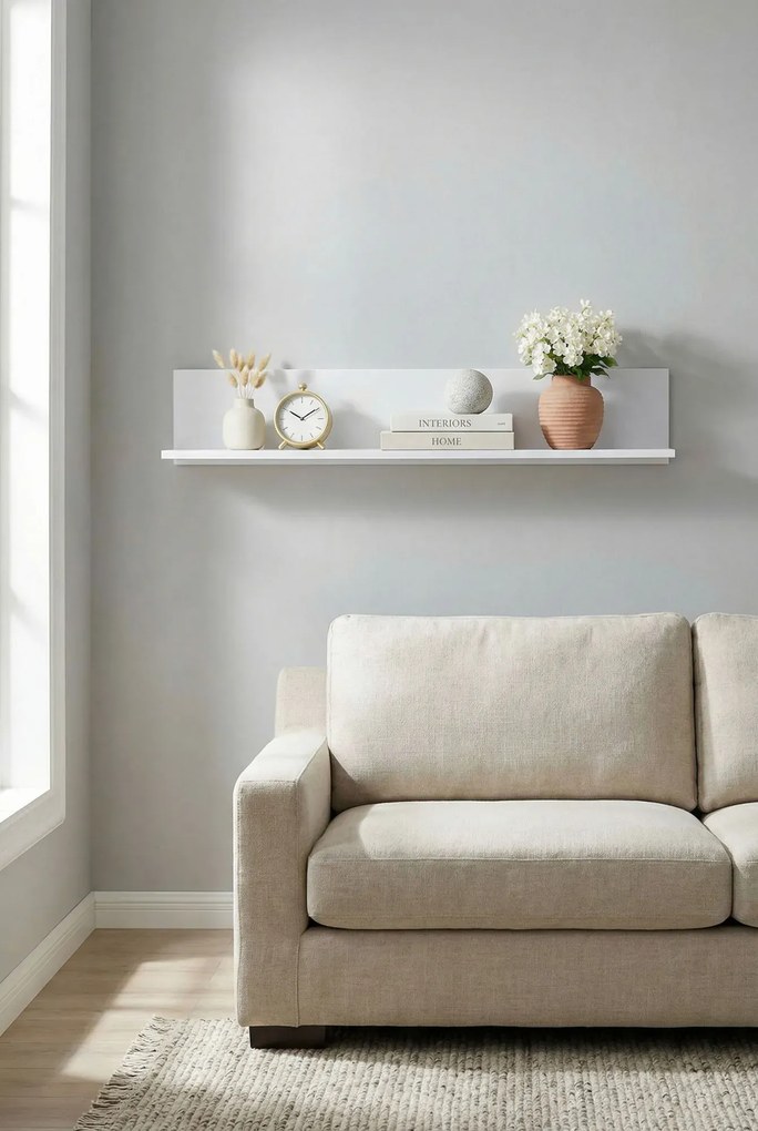 Biała minimalistyczna półka ścienna Z8-Z39