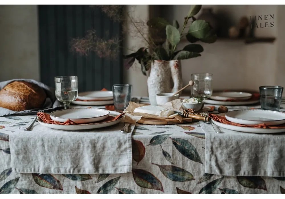 Lniany obrus 200x200 cm Golden Fall – Linen Tales