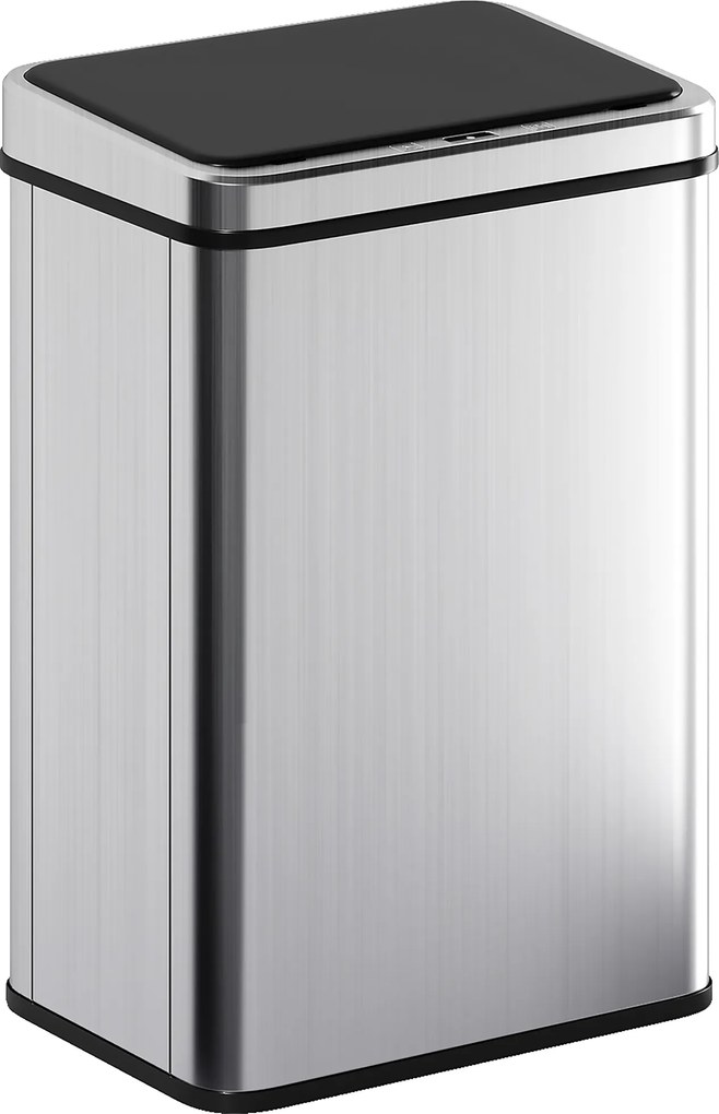 HOMCOM Kosz na śmieci z czujnikiem 40L Stal nierdzewna Automatyczny kosz na śmieci z miękkim zamykaniem 35,5 x 26 x 55 cm Srebrny | Aosom PL