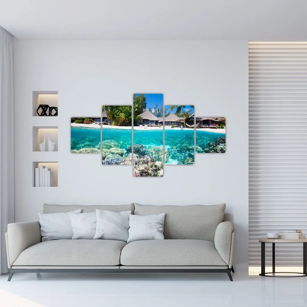 Obraz plaży na tropikalnej wyspie (125x70 cm)