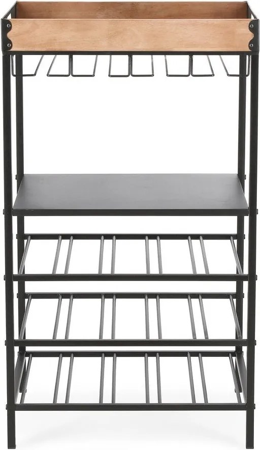 Czarna metalowa szafka na wino liczba butelek 15, 48,5x84,5x34 cm Isaac – Yes Everyday