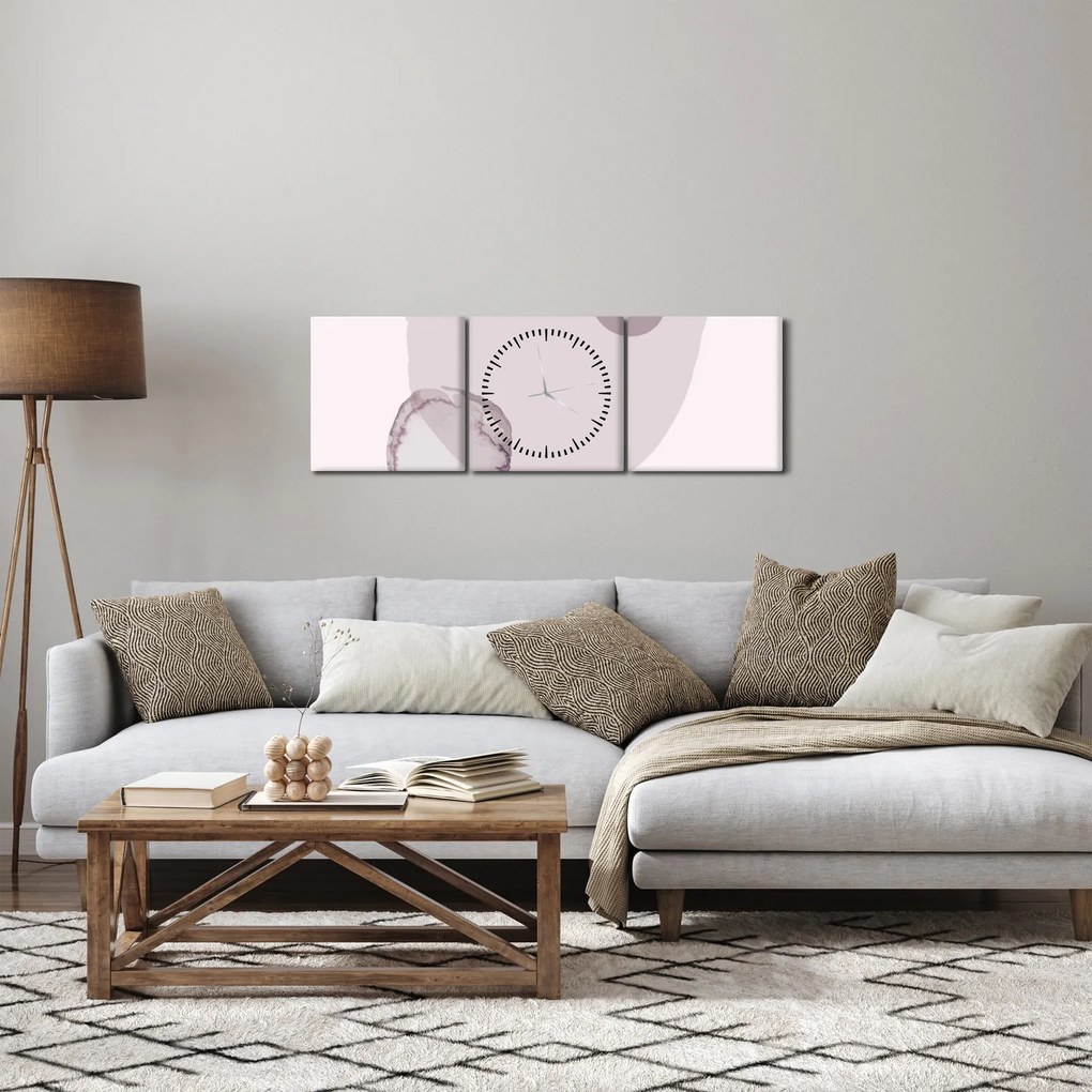 Obraz - Fioletowy minimalizm N⁰2 (z zegarem) (90x30 cm)