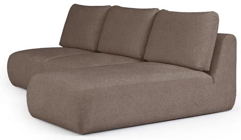 Brązowy narożnik z materiału bouclé (prawostronny/z szezlongiem) Mirel – Rodier