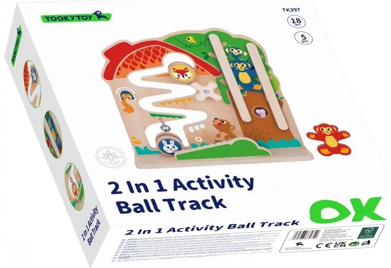 Tooky toy drewniana tablica manipulacyjna montessori labirynt