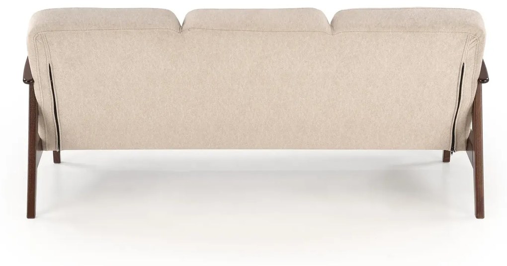 Sofa MILANO 3S beżowa/orzech trzyosobowa HALMAR