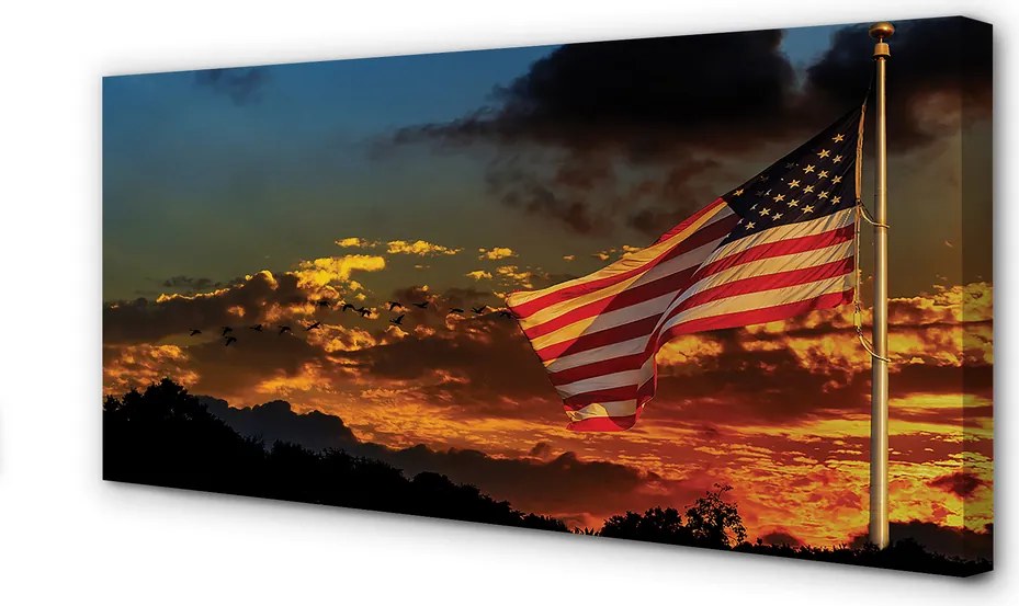 Fotoobraz na płótnie Amerykańska Flaga