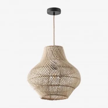 Lampa Sufitowa Wisząca Na Zewnątrz Magali Miel - Czarna & Ø40 Cm - ↑35 Cm Magali - Sklum