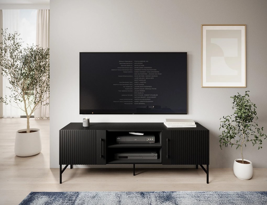Stolik RTV RAFTT 152x55 cm, czarny