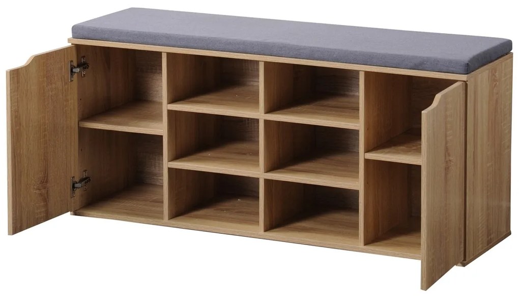Kesper 15928 Szafka na buty z siedziskiem, dekor dąb, 103 x 48 x 30,5 cm