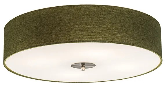 Rustykalna lampa sufitowa zielona 50 cm - Drum Jute Nowoczesny Oswietlenie wewnetrzne