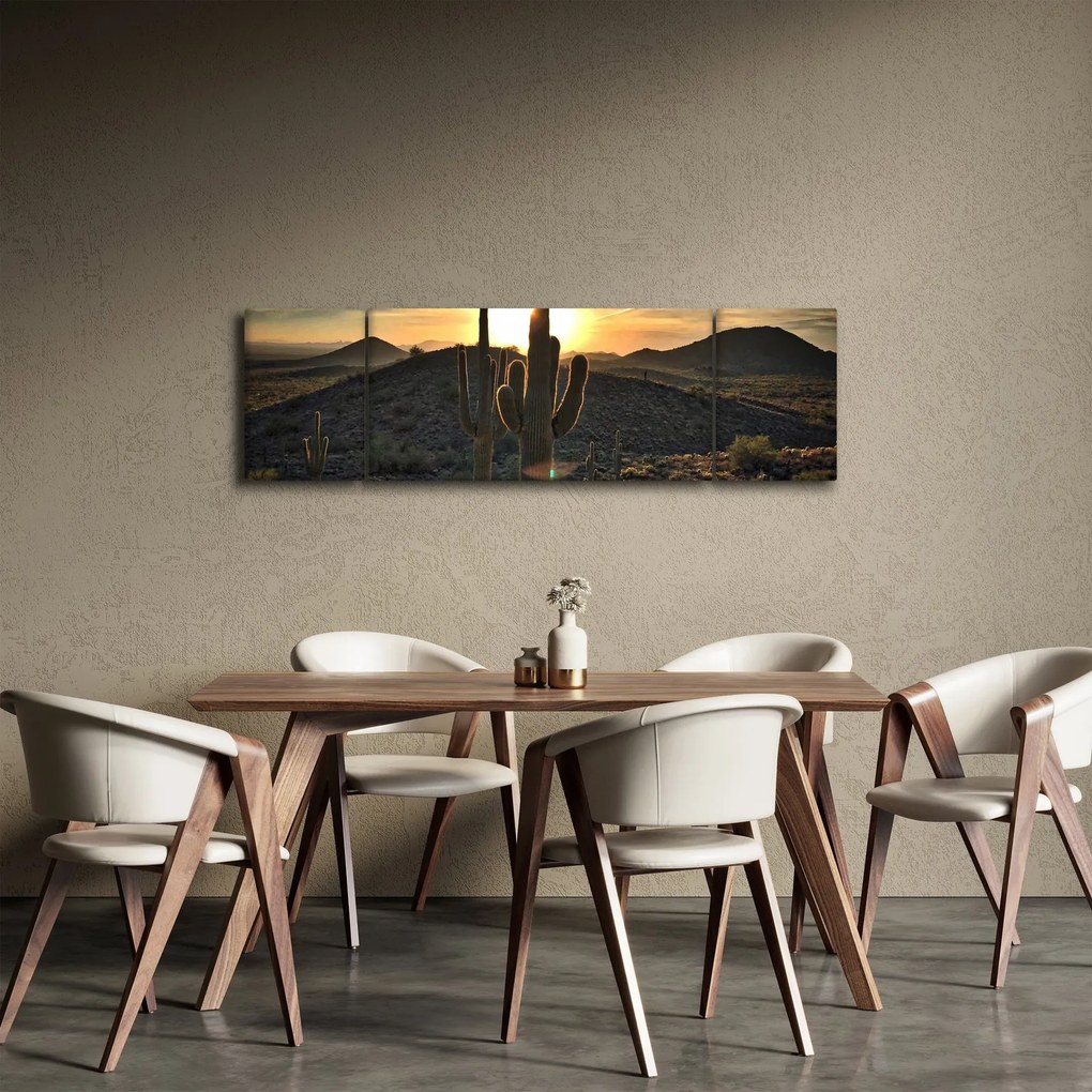 Obraz - kaktusy w słońcu (170x50 cm)